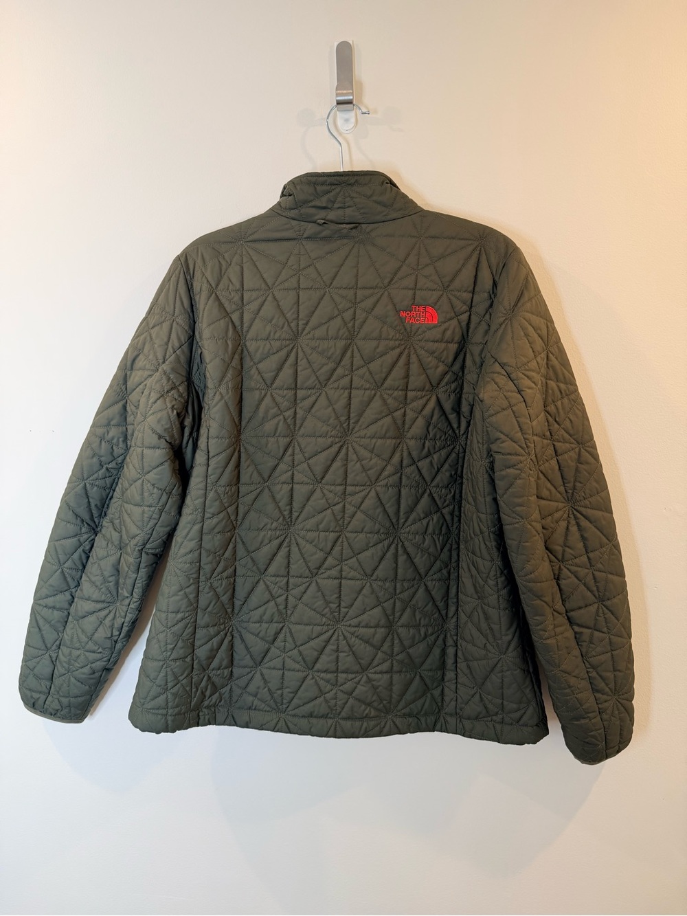 The North Face Womens Quilted Jacket Green Orange Full Zip Lightweight Size XL - Picture 5 of 7